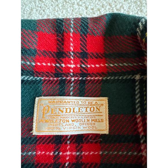 Vintage Pendleton Wool Red Green Plaid Jacket Cottagecore Hallmark M/L - Picture 3 of 5